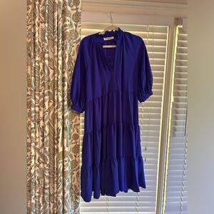 Amanda Uprichard saffron tiered midi dress size large